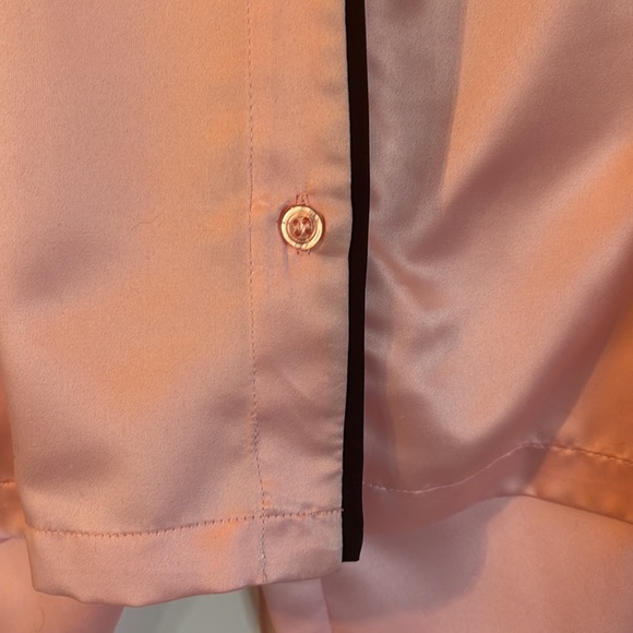 Valerie Stevens 2 piece silky pajama set pants and tops pink and black XL - Picture 4 of 12